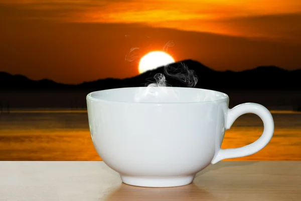 Hot coffee in the morning — Stock Photo, Image