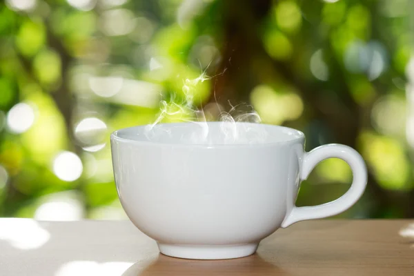 Hot coffee in the morning — Stock Photo, Image