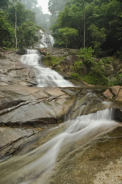 Cascada y piedra en la selva tropical . —  Fotos de Stock