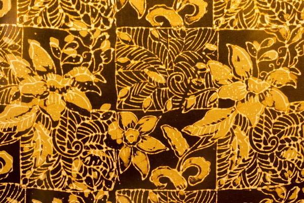 Yellow Batik Pattern from hand made. — Stock Photo, Image