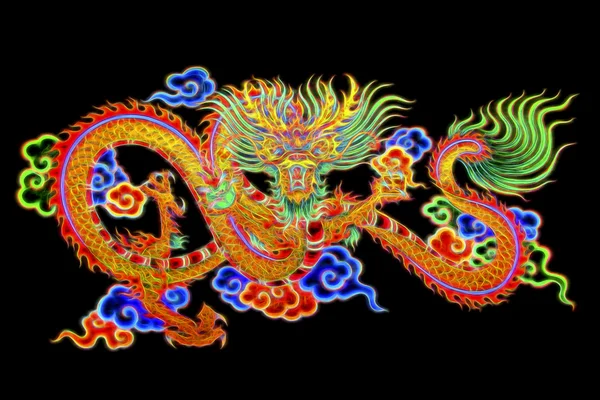 Glow image of Dragon Painting. — Stock Photo, Image