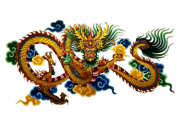 Живопись дракона о религиозных верованиях китайского святилища — стоковое фото