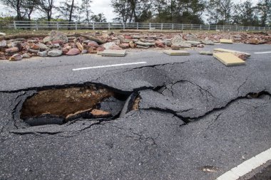 Dalgalar ve şiddetli fırtınalar neden yol erozyon.