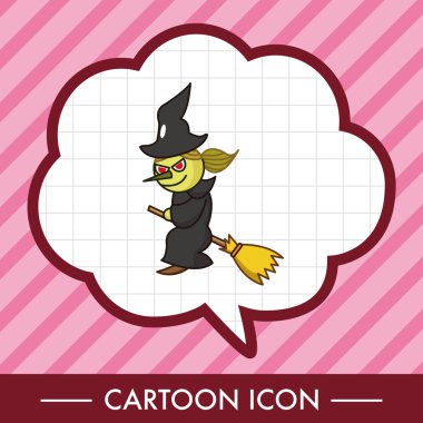 tuhaf canavar Tema cadı öğeleri vektör, eps