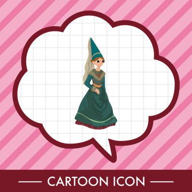 Ortaçağ karakter karikatür Tema öğeleri