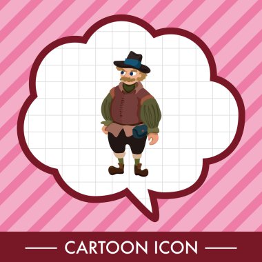 Ortaçağ karakter karikatür Tema öğeleri