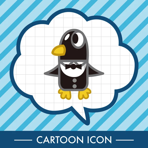 Animal pingüino trabajador elementos de dibujos animados tema — Vector de stock