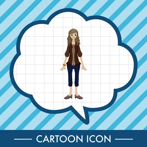 Lady dívka karikatura téma prvky — Stockový vektor
