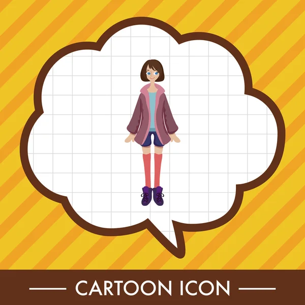 Lady girl cartoon theme elements — Stock Vector