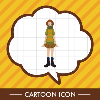 Bayan kız çizgi film Tema öğeleri