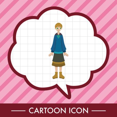 Bayan kız çizgi film Tema öğeleri