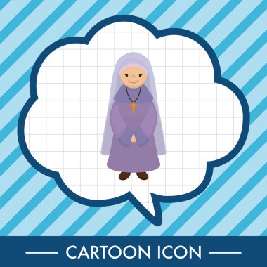 Papaz ve rahibe Tema öğeleri vektör eps