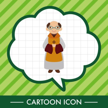 Papaz ve rahibe Tema öğeleri vektör eps