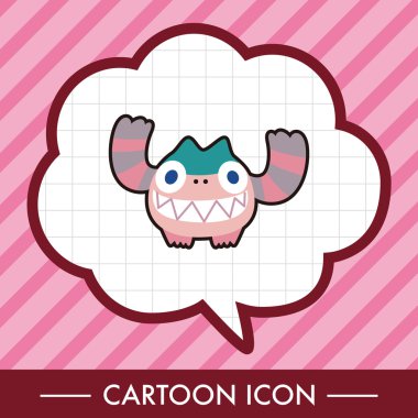 canavar karikatür Tema öğeleri vektör, eps