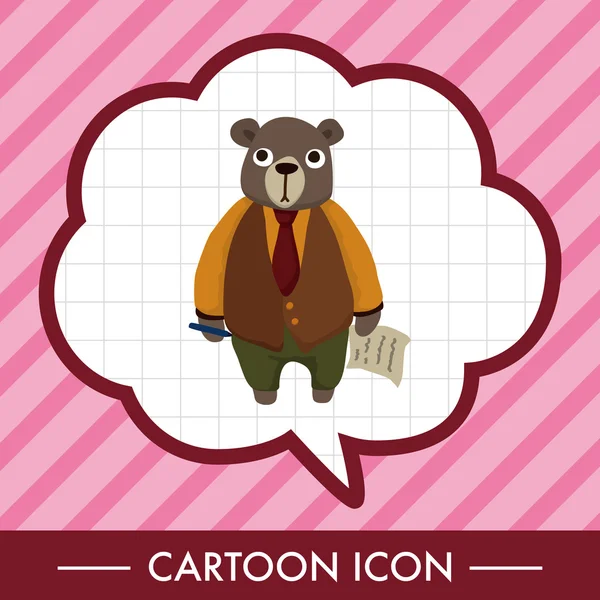 Animal Bear Arbeiter Cartoon-Elemente — Stockvektor