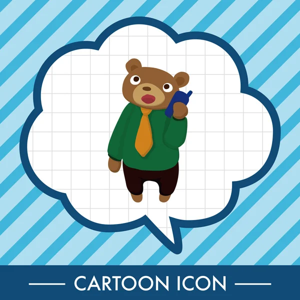 Animal oso trabajador dibujos animados elementos temáticos — Vector de stock