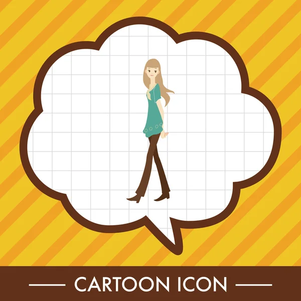 Chica de la señora de dibujos animados tema elementos vector, eps — Vector de stock