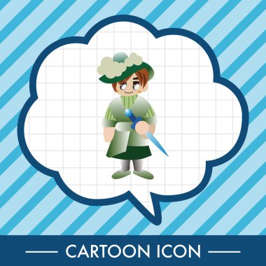 Ortaçağ karakter karikatür Tema öğeleri