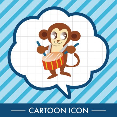 hayvan maymun enstrüman çizgi film Tema öğeleri oynarken