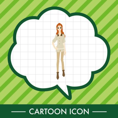 Bayan kız çizgi film Tema öğeleri vektör, eps