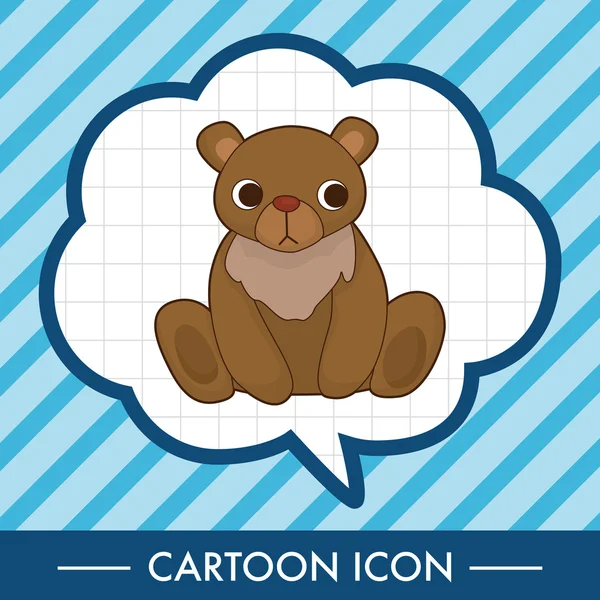 Animales oso dibujos animados elementos temáticos — Vector de stock