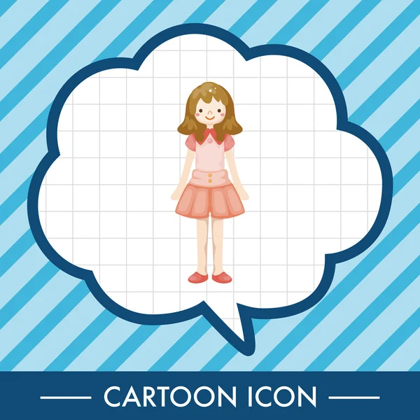 Chica chica de dibujos animados elementos temáticos — Archivo Imágenes Vectoriales