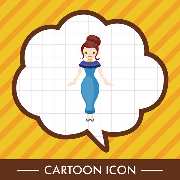 Chica chica de dibujos animados elementos temáticos — Vector de stock