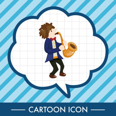 karakter thema-elementen uit de musicus-saxofoon