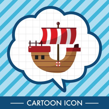 Ulaşım tekne Tema öğeleri vektör, eps