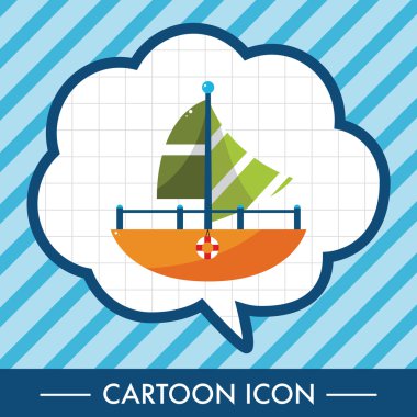 Ulaşım tekne Tema öğeleri vektör, eps