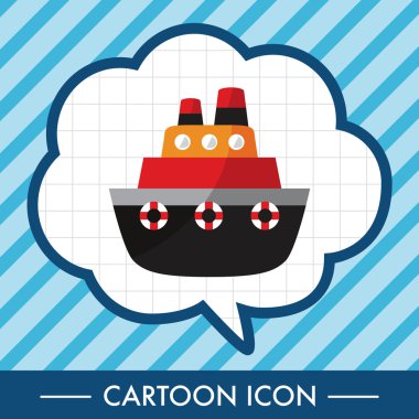 Ulaşım tekne Tema öğeleri vektör, eps