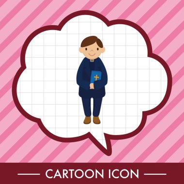 Papaz ve rahibe Tema öğeleri vektör eps