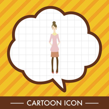 Bayan kız çizgi film Tema öğeleri vektör, eps