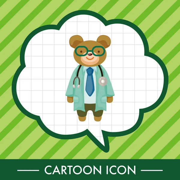 Animal Bear Doktor Cartoon Themen-Elemente — Stockvektor