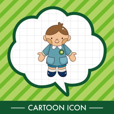 Öğrenci karikatür Tema öğeleri vektör, eps