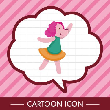 Tema öğeleri Karikatür hayvan dans