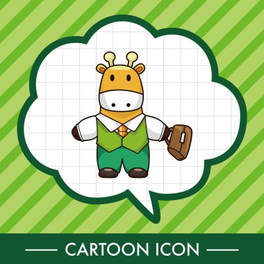 dierlijke werknemer cartoon thema-elementen