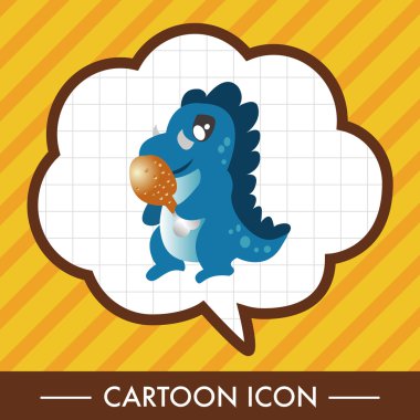 dinozor karikatür Tema öğeleri vektör, eps