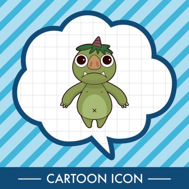 canavar karikatür Tema öğeleri vektör, eps