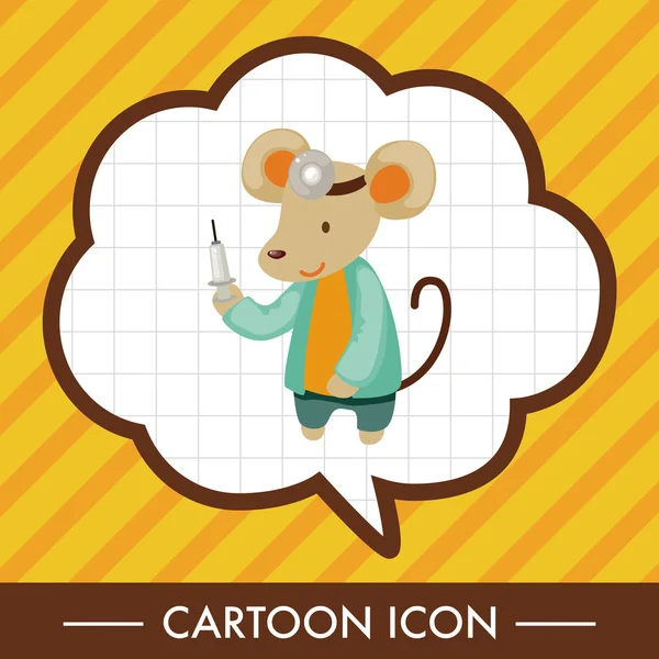 Animal Mouse Doktor Cartoon Themen-Elemente — Stockvektor