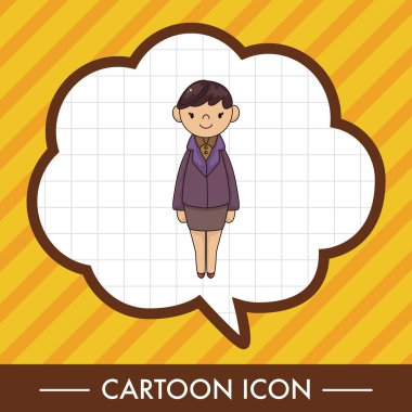 Bayan kız çizgi film Tema öğeleri vektör, eps