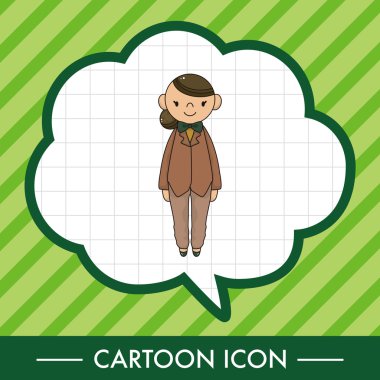 Bayan kız çizgi film Tema öğeleri vektör, eps