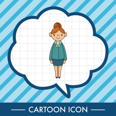 Bayan kız çizgi film Tema öğeleri vektör, eps