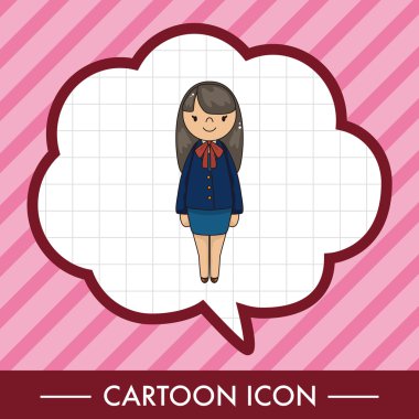 Bayan kız çizgi film Tema öğeleri vektör, eps