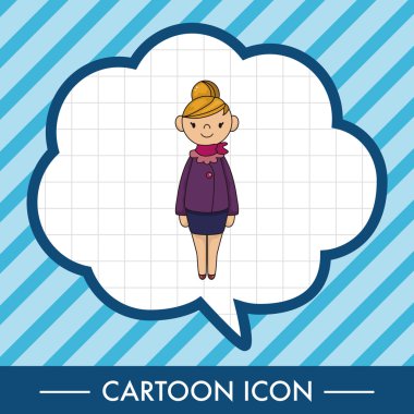 Bayan kız çizgi film Tema öğeleri vektör, eps