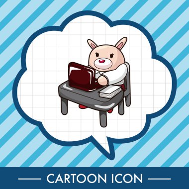 dierlijke werknemer cartoon thema-elementen