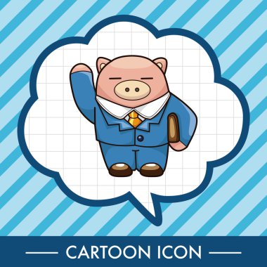 dierlijke werknemer cartoon thema-elementen