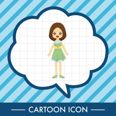 Bayan kız çizgi film Tema öğeleri