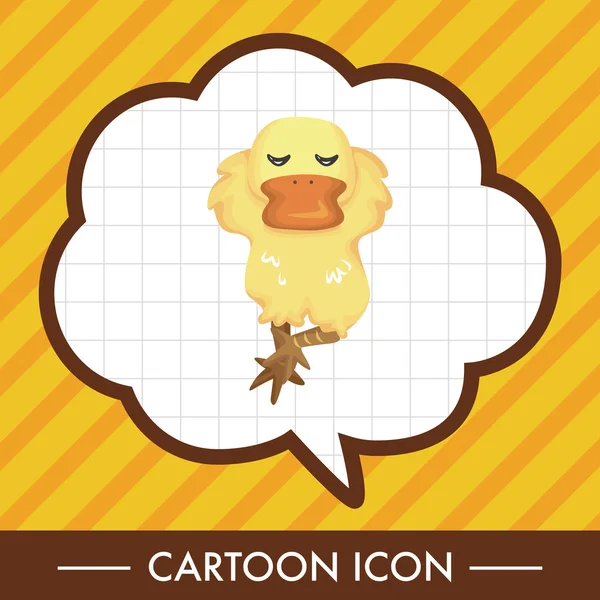 Animaux canard dessin animé éléments thème — Image vectorielle