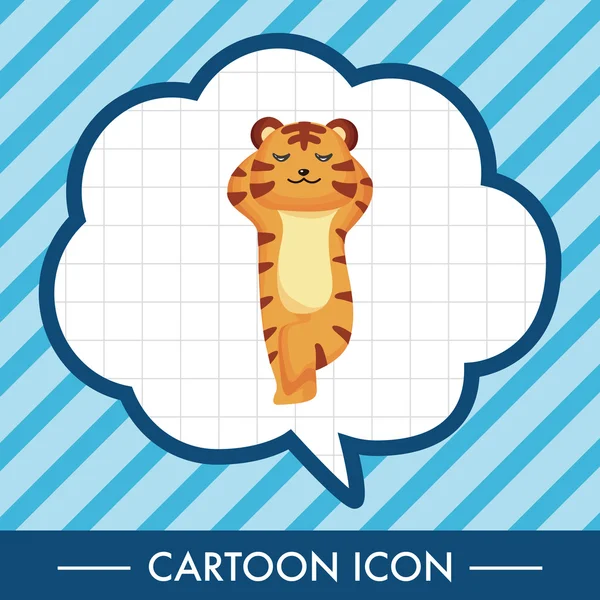 Animales tigre dibujos animados elementos temáticos — Vector de stock